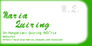 maria quiring business card